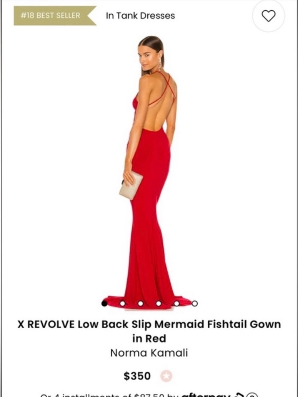 Norma Kamali Red Low-Back Mermaid Slip Dress